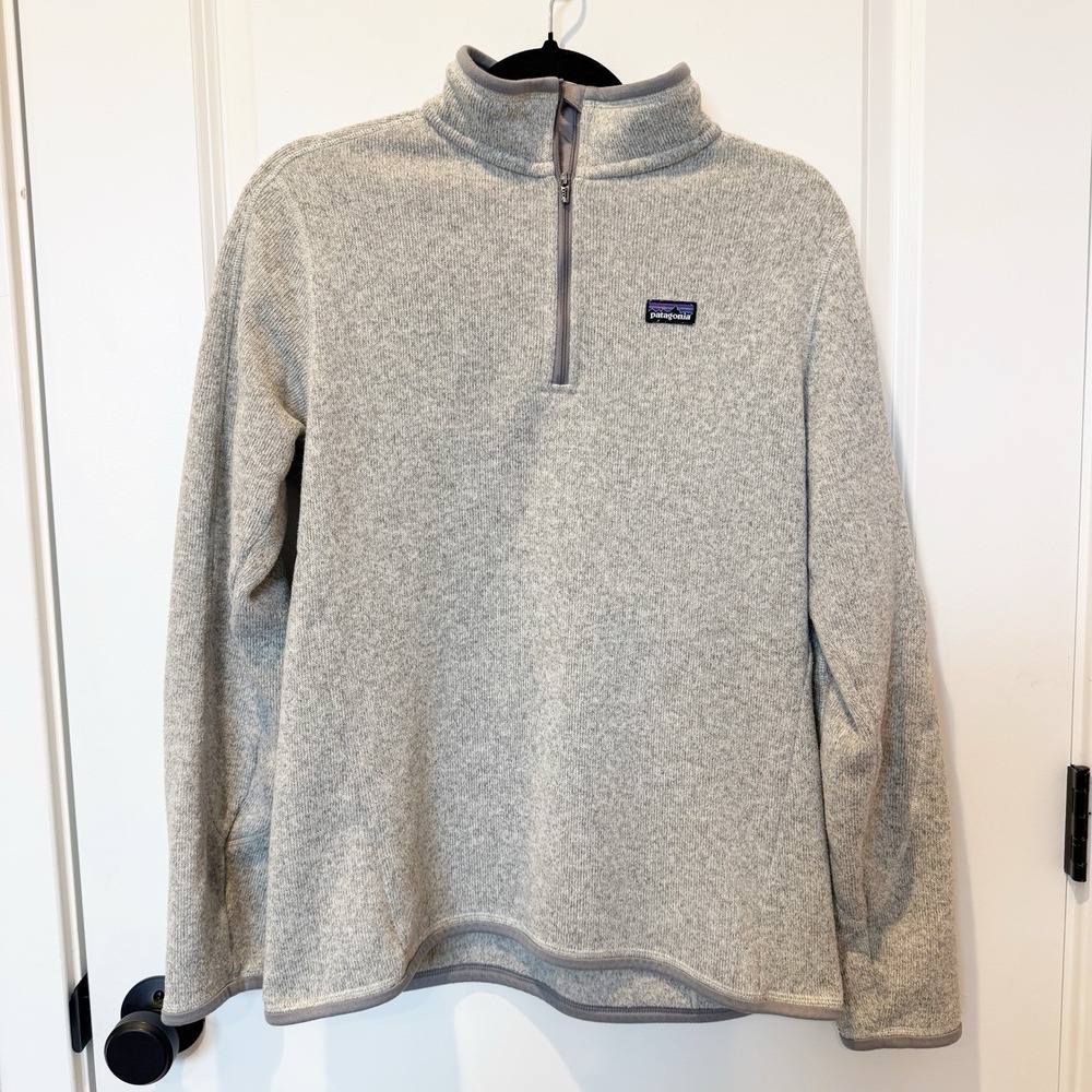 Patagonia Womens Better Sweater Large 1/4 Zip Fleece Pullover Granola Hiking